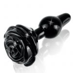 Icicles No 77 Glass Anal Plug Black 2.4 Inch