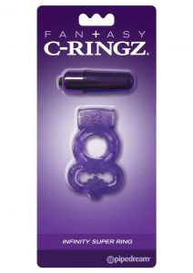 Fantasy C-Ringz Vibrating Infinity Super Ring Textured Cockring Waterproof Purple