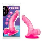 Naturally Yours Mini Cock Jelly Dildo With Balls Pink 4.75 Inch