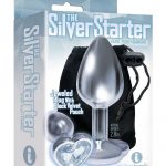 The Silver Starter Jeweled Hearts Plug Stainless Steel Clear 2.8 Inch