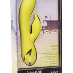 California Dreaming Venice Vixen Silicone USB Rechargeable Multifunction Vibrator Waterproof Yellow