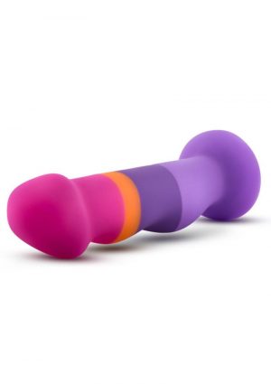 Avant D3 Platinum Cured Silicone Dildo Pink Orange And Purple 8 Inch