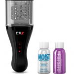 PDX Elite Talk Dirty Rotobator Rechargeable Masturbator Clear