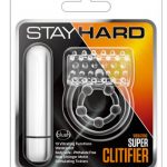 Stay Hard Vibrating Super Clitifier Cock Ring Waterproof Clear