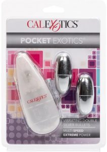 Pocket Exotics Double Silver Bullets Multispeed 2.1 Inch Silver