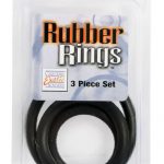 Rubber Cock Rings 3 Piece Set Black