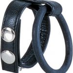 Ball Spreader Adjustable Leather Strap With Ring Large Black