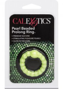 Pearl Beaded Prolong Cock Ring 1.5 inch Diameter Yellow