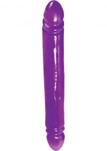 REFLECTIVE GEL SERIES SMOOTH DOUBLE DONG 12 INCH PURPLE