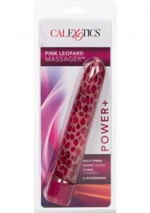 HOUSTONS PINK LEOPARD  MASSAGER 6.5 INCH PINK