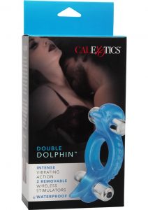 Double Dolphin Enhancer Ring With 2 Multispeed Bullets Blue