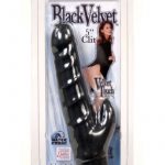 Black Velvet Realistic Vibrator With Clit Stimulator Waterproof Black 5 Inch