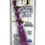 Waterproof Vibrating Pleasure Beads Glittered Probe 4.5 Inch Purple