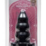 Triple Ripple Butt Plug Sil A Gel Large Black