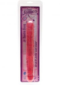 Crystal Jellies Jr Double Dong Sil A Gel 12 Inch Pink