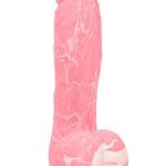 Addiction Toy Collection Brandon Silicone Realistic Dildo With Balls Glow In The Dark Pink 7.5 Inch