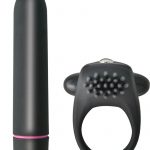 Intense Cockring and Bullet 10X Set Waterproof Black