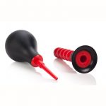 Ribbed Anal Douche Red and Black