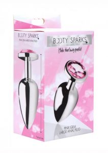 Booty Sparks Pink Gem Large Anal Plug Pink/Silver