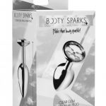 Booty Sparks Clear Gem Small Anal Plug Silver 2 Inches