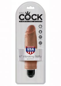 King Cock Vibrating Stiffy Waterproof Tan 6 Inches