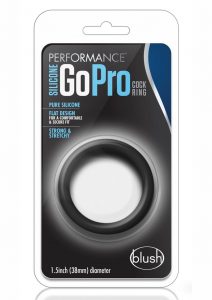 Performance Silicone Go Pro Cock Ring Black 1.5 Inch Diameter