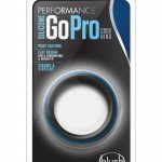 Performance Silicone Go Pro Cock Ring Black/Blue 1.5 Inch Diameter