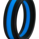 Performance Silicone Go Pro Cock Ring Black/Blue 1.5 Inch Diameter