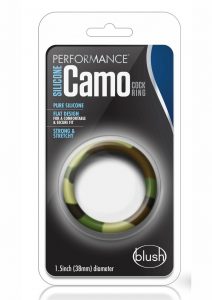 Performance Silicone Camo Cock Ring Green Camouflage 1.5 Inch Diameter