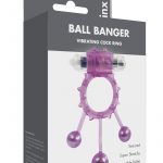 Linx Ball Banger Vibrating Cock Ring Textured Removable Bullet - Purple