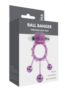 Linx Ball Banger Vibrating Cock Ring Textured Removable Bullet - Purple