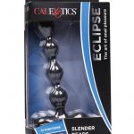Eclips Slender Beads Silicone Flexible USB Rechargeable Anal Beads Probe Waterproof Black 7 Inch