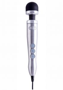 DOXY Number 3 Plug-In Vibrating Wand Body Massager Small Brushed Metal Silver 11.02 Inch