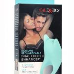 Silicone USB Rechargeable Dual Exciter Enhancer Ring Waterproof Teal