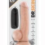 Dr Skin Dr James Dildo With Balls 8.75in Vibrating With Wired Remote - Vanilla