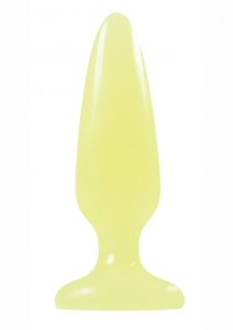 Firefly Pleasure Plug Small 4in Glow In The Dark Yellow Non-Vibrating Anal Plug