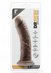 Dr. Skin Realistic Cock With Suction Cup Chocolate 8 Inch