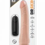 Dr. Skin Wired Remote Control Vibrating Realistic Cock With Suction Cup Waterproof Vanilla 8.5 Inch