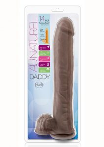 Au Naturel Daddy Dildo With Balls 14in - Chocolate