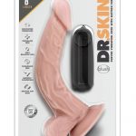 Dr Skin Dr Sean Dildo With Balls 8in Vibrating With Wired Remote - Vanilla