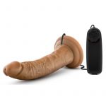 Dr Skin Dr Dave Dildo 7in Vibrating With Wired Remote - Caramel