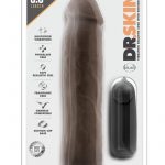 Dr Skin Dr Throb Dildo 9.5in Vibrating With Wired Remote - Chocolate