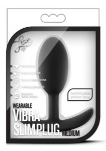 Luxe Wearable Vibra Slim Plug Silicone Medium - Black