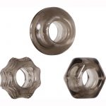 Zero Tolerance Triple Thick Cock Ring Set Rubber Waterproof Smoke 3 Shapes Per Set