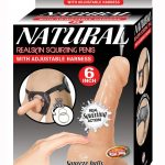 Natural Real Squirting Penis W/ Harness 6 Inch Non Vibrating