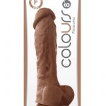 Colours Pleasures 8in Silicone Dong With Balls - Brown