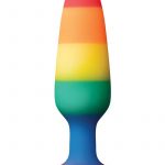 Colours Pleasure Plug Silicone Small Non-Vibrating With Suction Anal Plug Pride Edition Multi Color 4.33 Inches