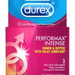 Durex Performax Intense Ribbed and Dotted  Lubricated Latex Condoms 3-Pack