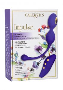 Impulse Intimate E-stimulator Wireless Remote Silicone Dual Kegel Exerciser USB Rechargeable Werproof Purple 4 Inches