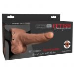 Fetish Fantasy Hollow Rechargeable Strap-On With Balls Tan 6 Inches